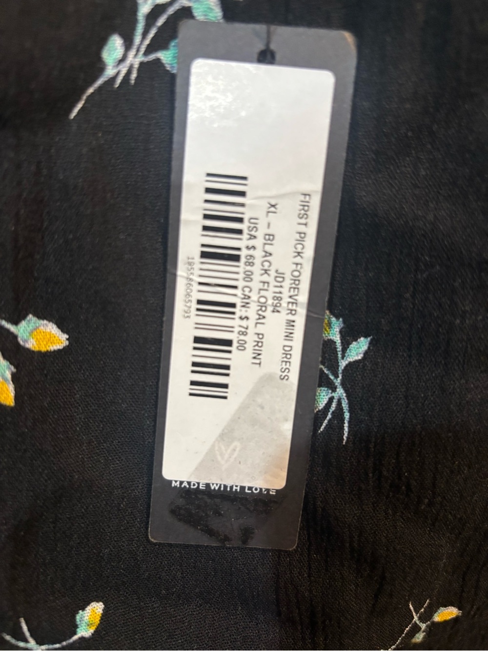 Lulu's Black Mini Dress with Tiny Floral Sprigs - Picture 5 of 6